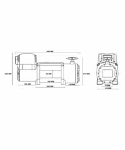 Dimensions treuil électrique 12 V dragon winch maverick