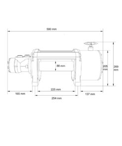 Treuil hydraulique Dragon Winch HIDRA 12000 dimensions