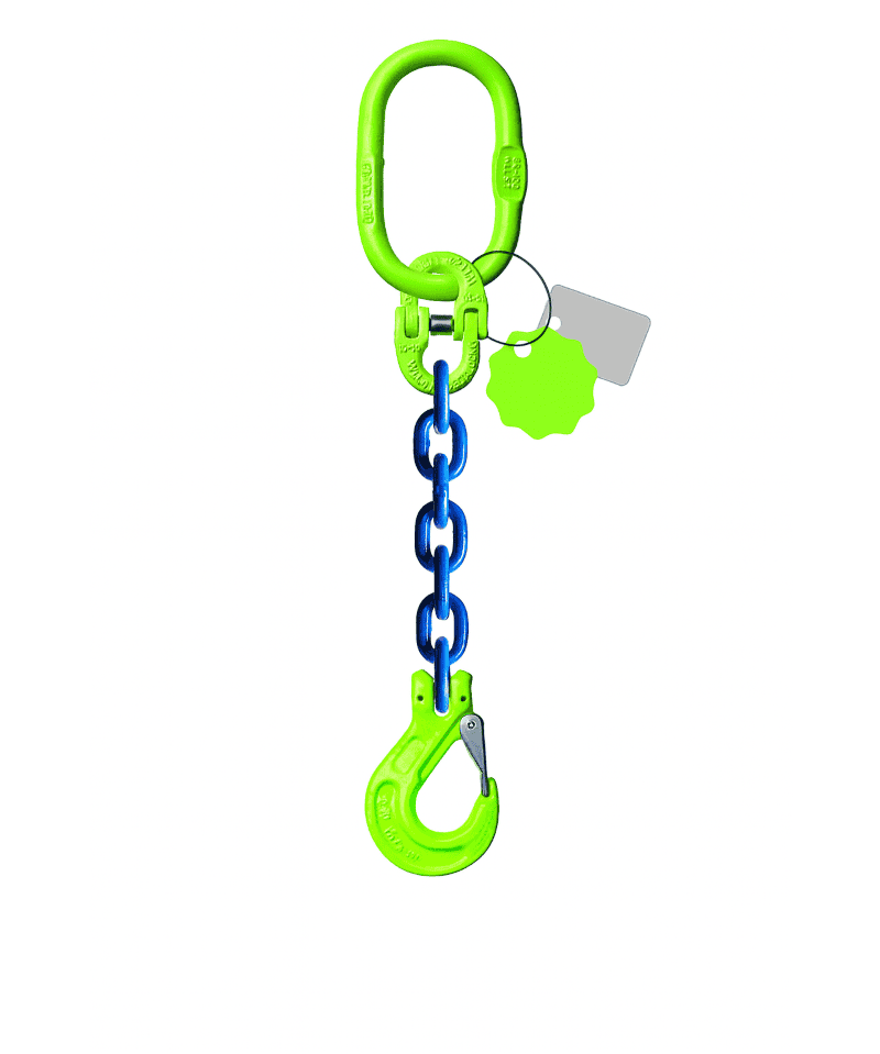 élingue de levage chaine 1 brin grade 100 crochet linguet