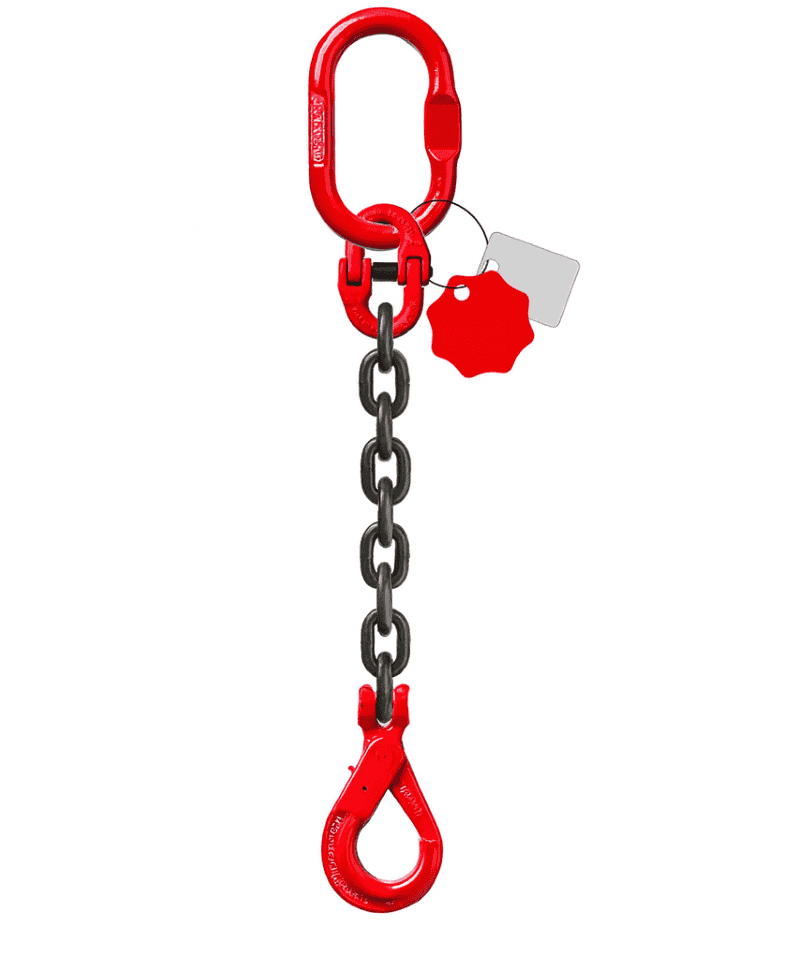 élingue de levage chaine 1 brin grade 80 crochet automatique