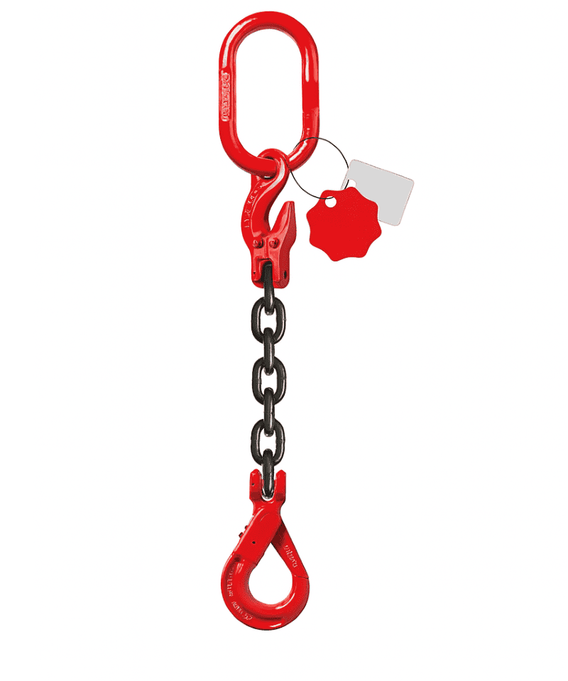 élingue de levage chaine 1 brin grade 80 crochet automatique et raccourcisseur