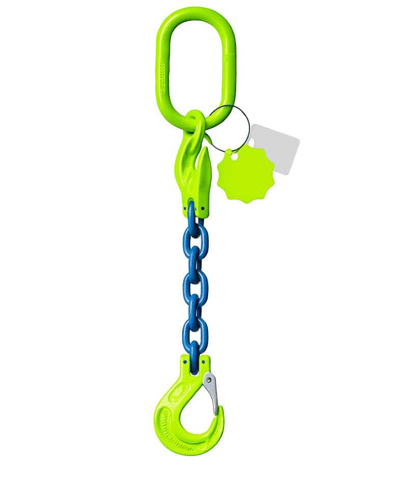 élingue de levage chaine 1 brin grade 100 crochet linguet et raccourcisseur