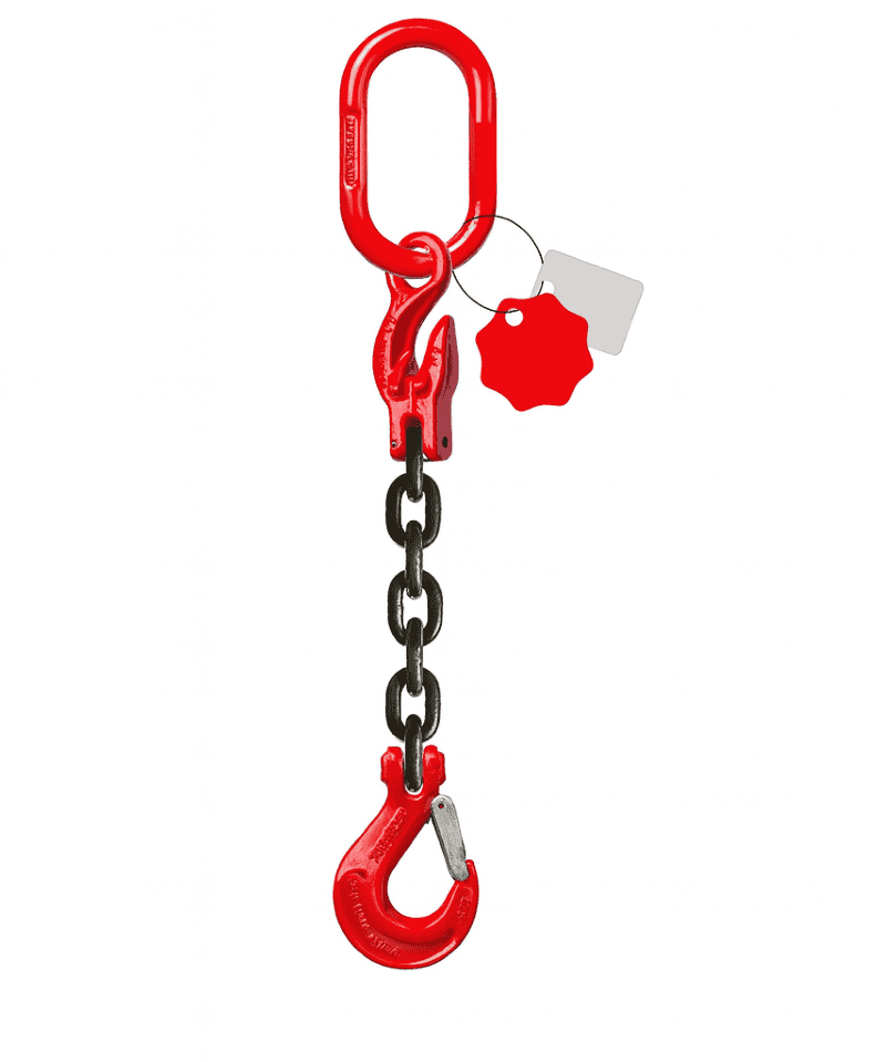 élingue de levage chaine 1 brin grade 80 crochet linguet et raccourcisseur