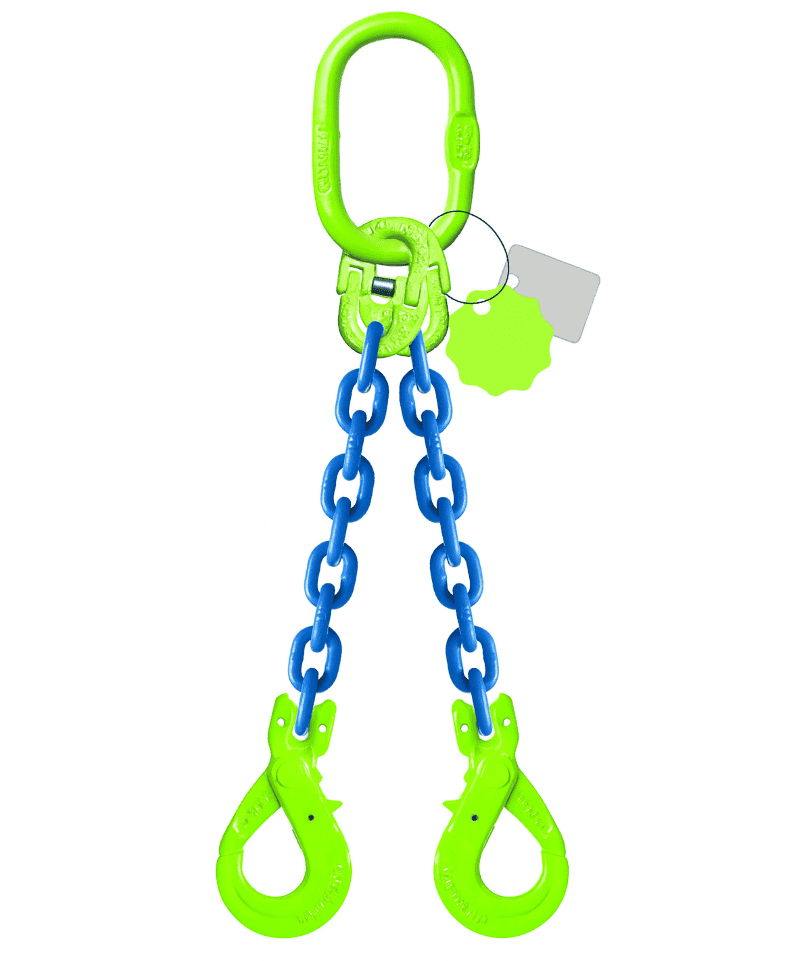 élingue de levage chaine 2 brins grade 100 crochets automatiques