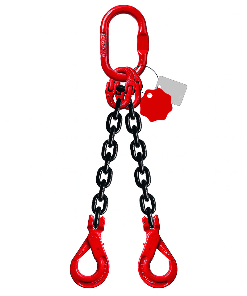 élingue de levage chaine 2 brins grade 80 crochets automatiques