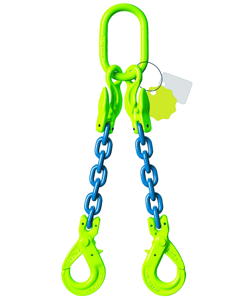 élingue de levage chaine 2 brins grade 100 crochets automatiques et raccourcisseurs