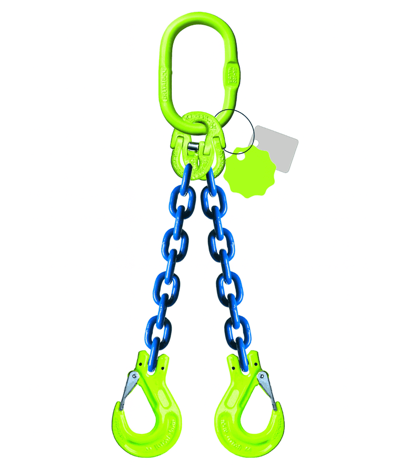 élingue de levage chaine 2 brins grade 100 crochet linguet