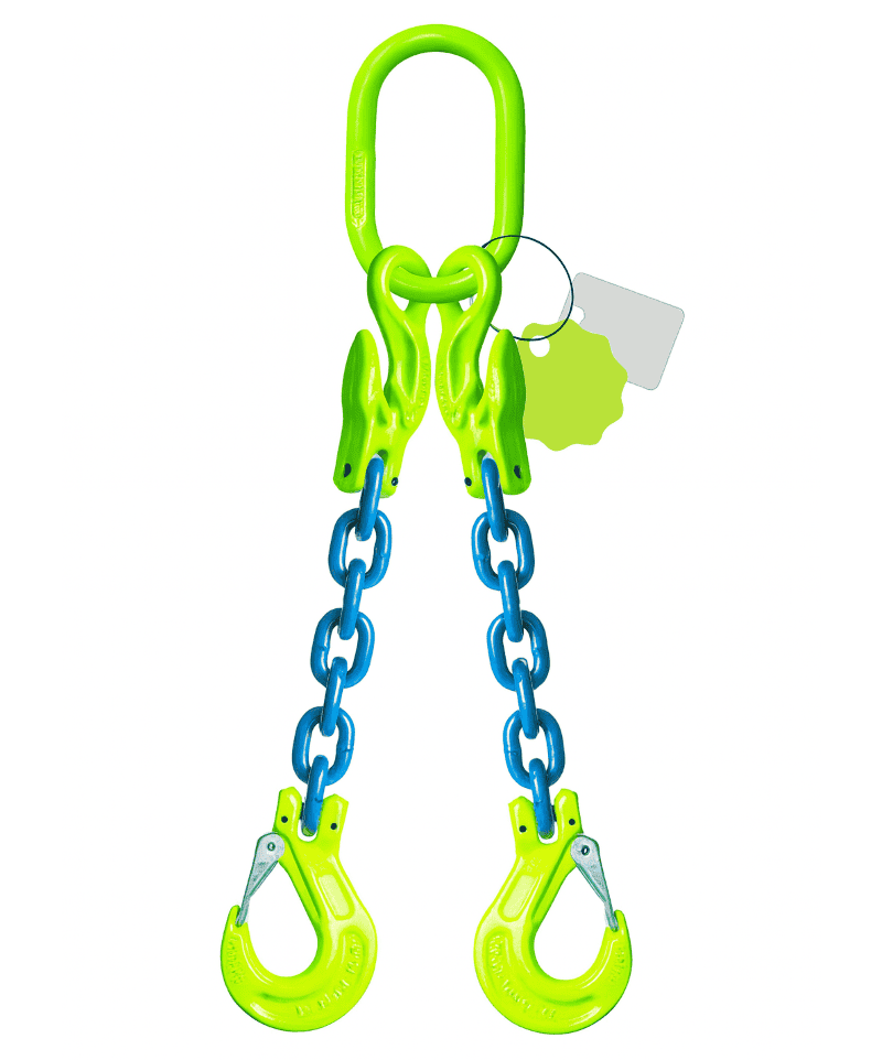élingue de levage chaine 2 brins grade 100 crochets linguet et raccourcisseurs