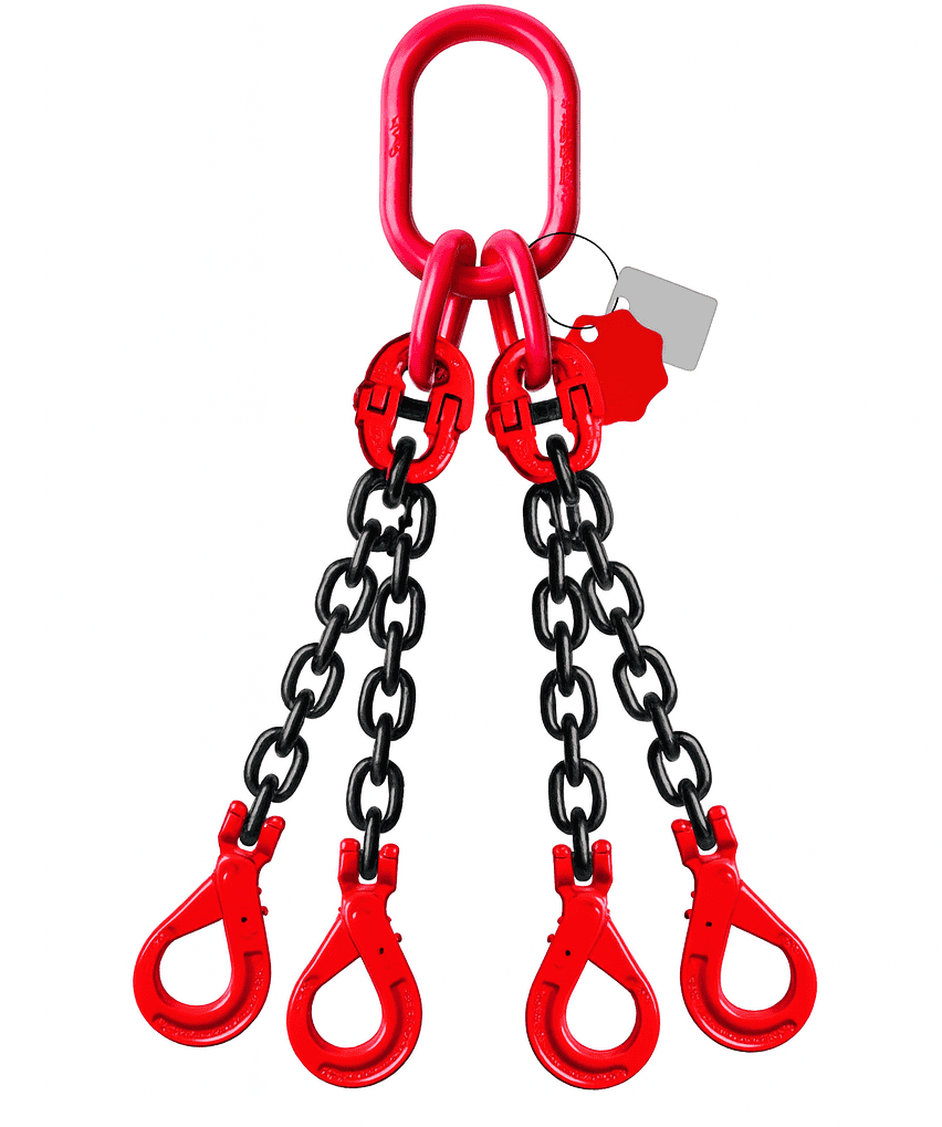 élingue de levage chaine 4 brins grade 80 crochets automatiques