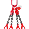 élingue de levage chaine 4 brins grade 80 crochets automatiques et raccourcisseurs