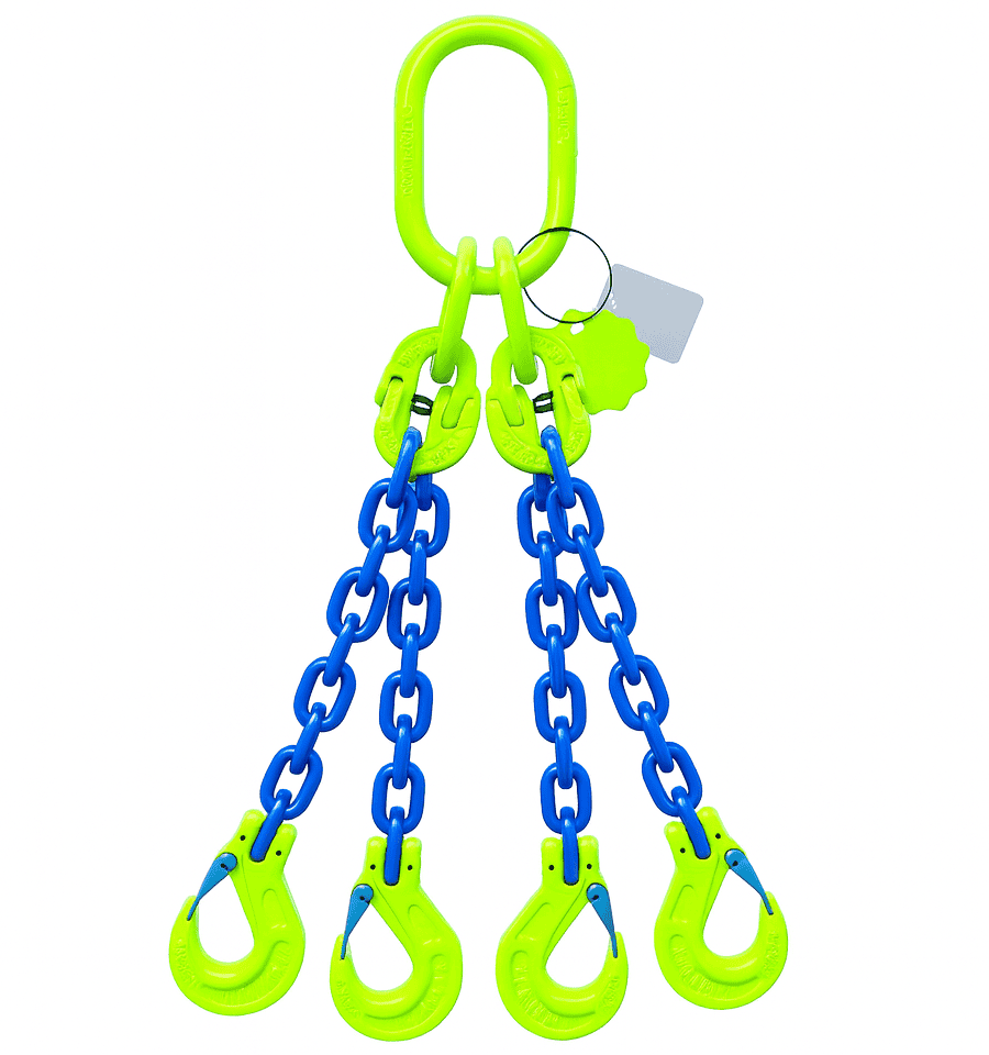 élingue de levage chaine 4 brins grade 100 crochet linguet