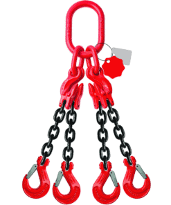 élingue de levage chaine 4 brins grade 80 crochets linguet et raccourcisseurs