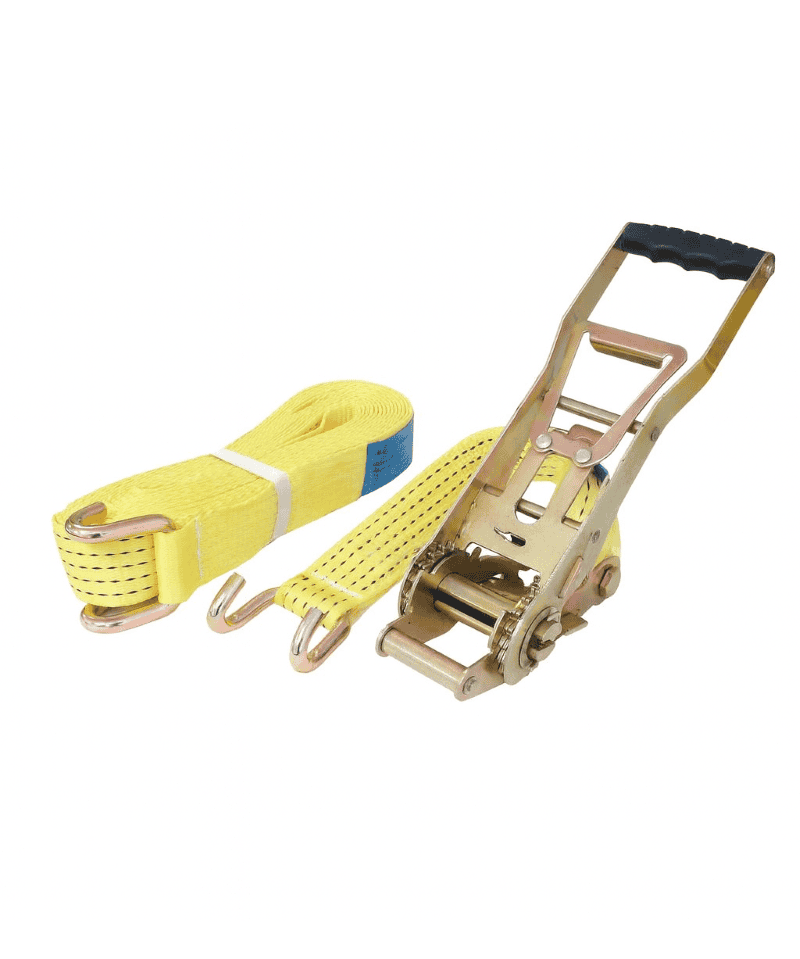 sangle d'arrimage à cliquet séparé et crochets doigts écartés pour le transport sur camion